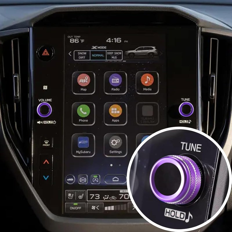 HDUFC 5pcs for Subaru Crosstrek/Impreza 2024 2025, Forester 2025, Legacy Outback 2020-2025, WRX, Ascent Volume Adjustment Knob, Mirror Knob Cover, Start Button Cover/Ring (Purple) - Image 4